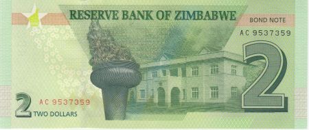 Zimbabwe Zimbabwe 2 Dollars Rochers - Palais 2016